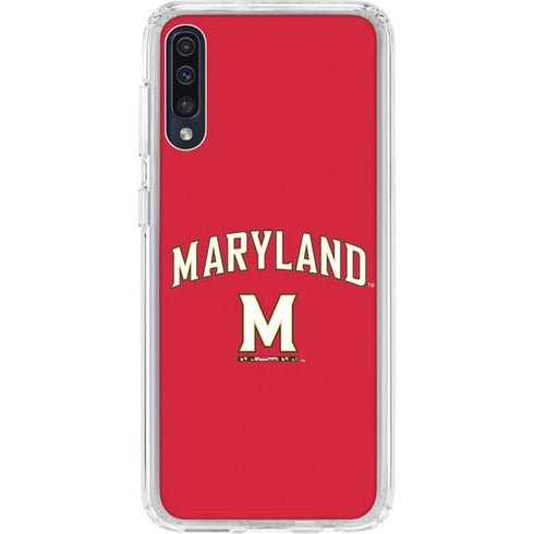University of Maryland Collegiate Text Red Galaxy A50 Clear Case