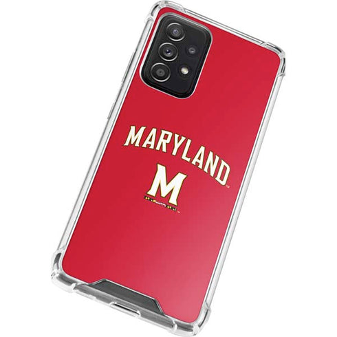 University of Maryland Collegiate Text Red Galaxy A52 5G Clear Case