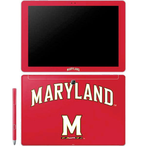 University of Maryland Collegiate Text Red Galaxy Book 12in Skin