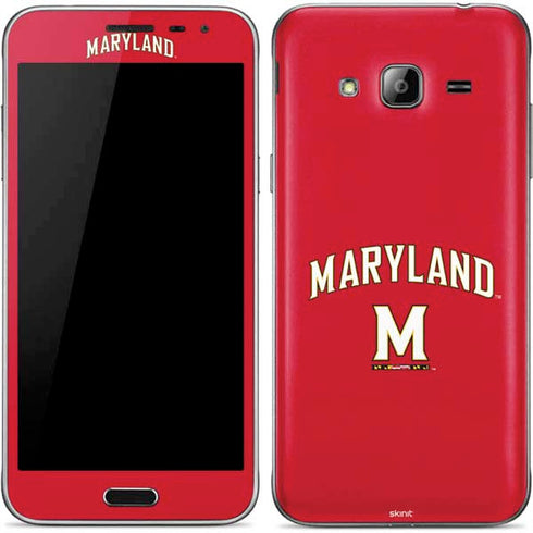 University of Maryland Collegiate Text Red Galaxy J3 Skin