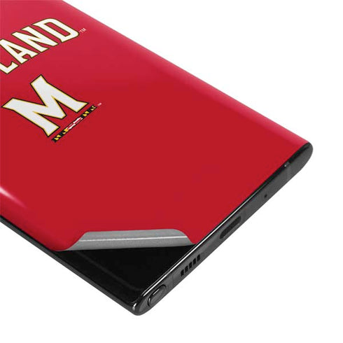 University of Maryland Collegiate Text Red Galaxy Note 10 Plus Skin