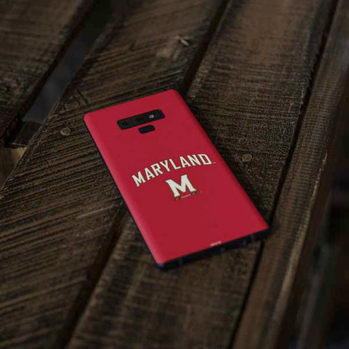University of Maryland Collegiate Text Red Galaxy Note 9 Skin