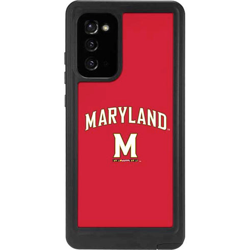 University of Maryland Collegiate Text Red Galaxy Note20 5G Waterproof Case