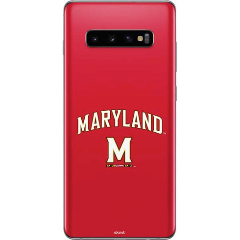 University of Maryland Collegiate Text Red Galaxy S10 Plus Skin