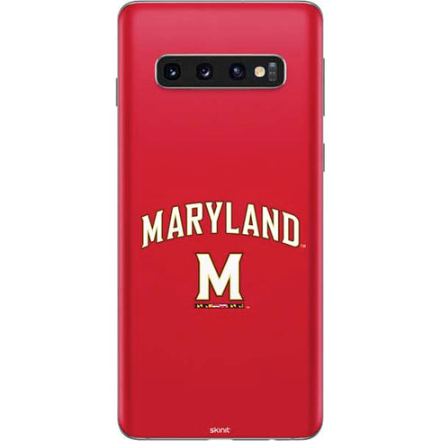 University of Maryland Collegiate Text Red Galaxy S10 Skin