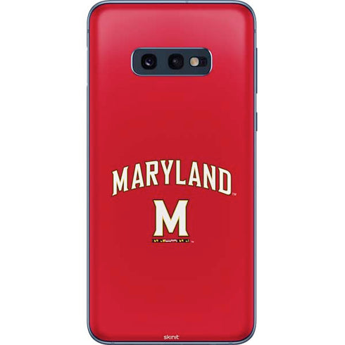 University of Maryland Collegiate Text Red Galaxy S10e Skin