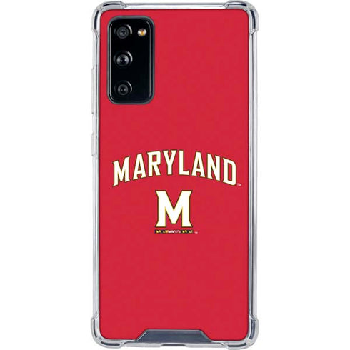 University of Maryland Collegiate Text Red Galaxy S20 FE Clear Case