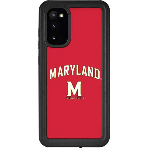 University of Maryland Collegiate Text Red Galaxy S20 Waterproof Case