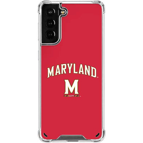 University of Maryland Collegiate Text Red Galaxy S21 Plus 5G Clear Case
