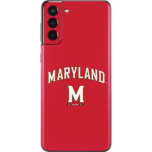 University of Maryland Collegiate Text Red Galaxy S21 Plus 5G Skin