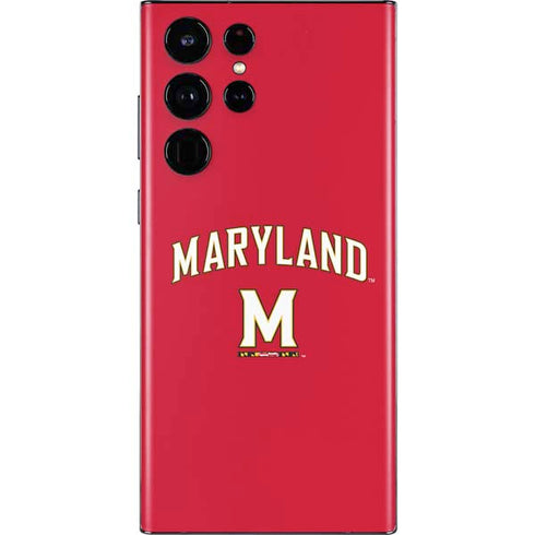 University of Maryland Collegiate Text Red Galaxy S22 Ultra Skin