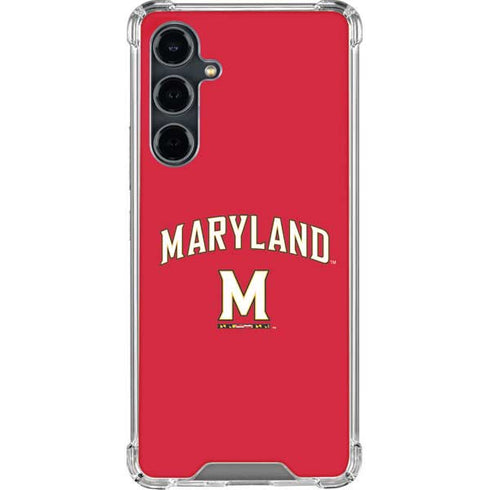 University of Maryland Collegiate Text Red Galaxy S23 FE Clear Case