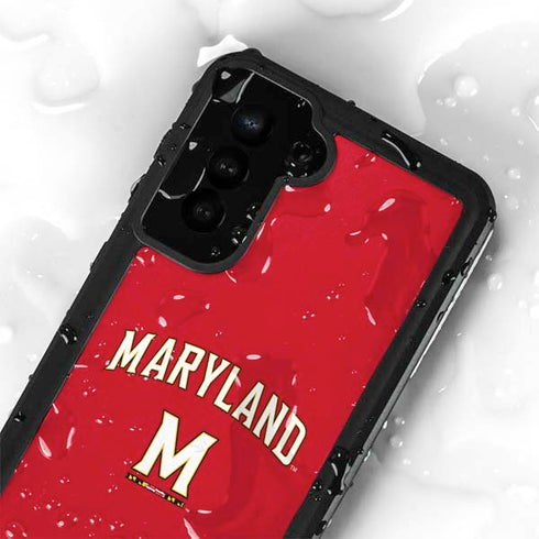 University of Maryland Collegiate Text Red Galaxy S23 Plus Waterproof Case