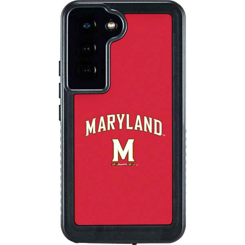 University of Maryland Collegiate Text Red Galaxy S23 Waterproof Case