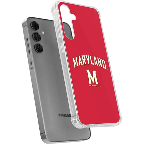 University of Maryland Collegiate Text Red Galaxy S24 Plus Clear Case