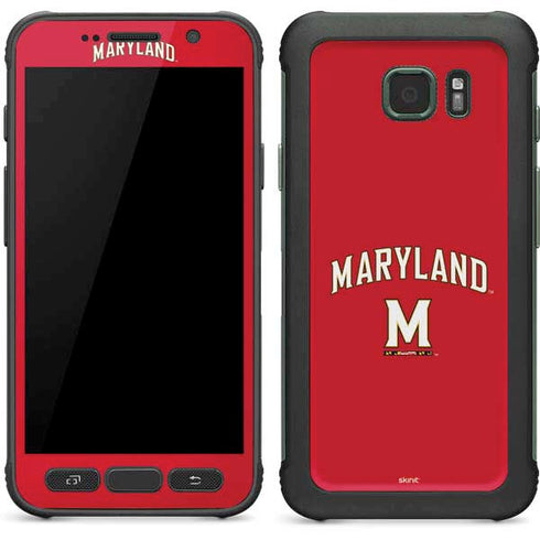 University of Maryland Collegiate Text Red Galaxy S7 Active Skin