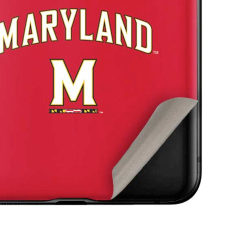 University of Maryland Collegiate Text Red Galaxy Z Flip Skin