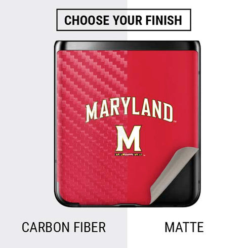 University of Maryland Collegiate Text Red Galaxy Z Flip Skin