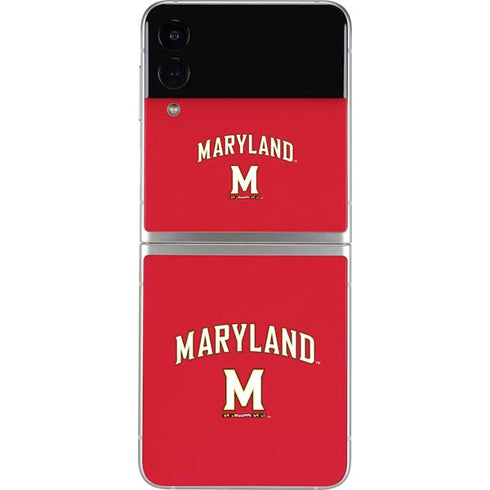 University of Maryland Collegiate Text Red Galaxy Z Flip3 5G Skin