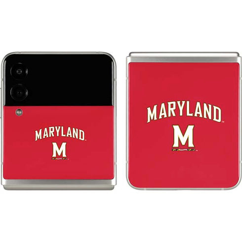 University of Maryland Collegiate Text Red Galaxy Z Flip3 5G Skin