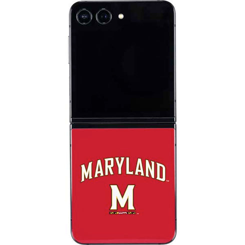 University of Maryland Collegiate Text Red Galaxy Z Flip5 5G Skin