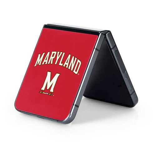 University of Maryland Collegiate Text Red Galaxy Z Flip5 5G Skin