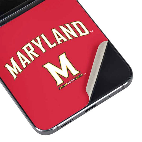 University of Maryland Collegiate Text Red Galaxy Z Flip5 5G Skin