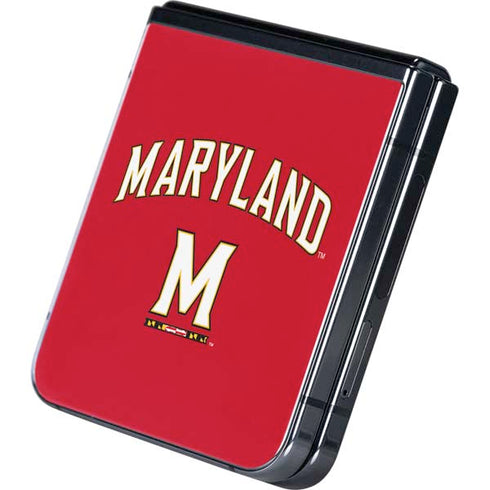 University of Maryland Collegiate Text Red Galaxy Z Flip5 5G Skin