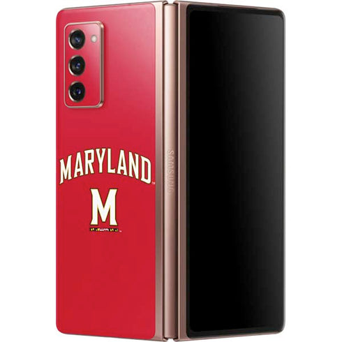 University of Maryland Collegiate Text Red Galaxy Z Fold2 5G Skin