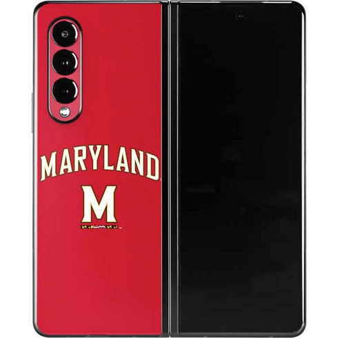 University of Maryland Collegiate Text Red Galaxy Z Fold3 5G Skin
