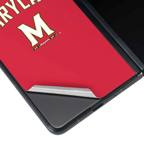 University of Maryland Collegiate Text Red Galaxy Z Fold3 5G Skin