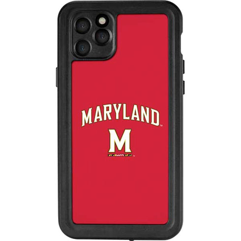 University of Maryland Collegiate Text Red iPhone 11 Pro Max Waterproof Case