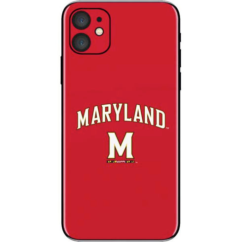 University of Maryland Collegiate Text Red iPhone 11 Skin