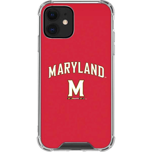 University of Maryland Collegiate Text Red iPhone 12 Clear Case