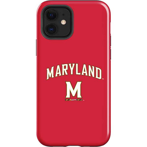 University of Maryland Collegiate Text Red iPhone 12 Impact Case