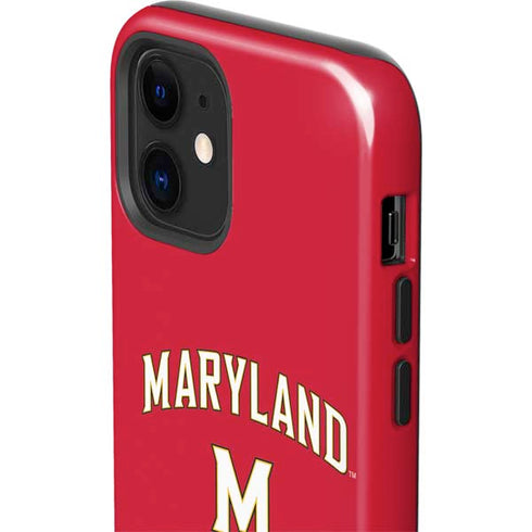 University of Maryland Collegiate Text Red iPhone 12 Impact Case