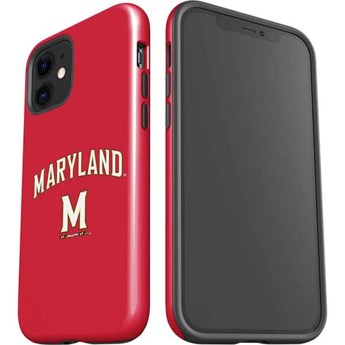 University of Maryland Collegiate Text Red iPhone 12 Impact Case