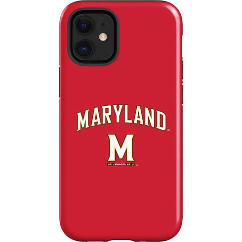 University of Maryland Collegiate Text Red iPhone 12 Mini Impact Case