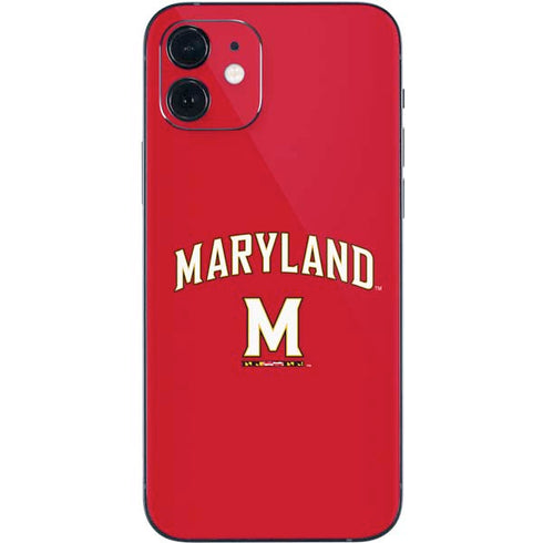 University of Maryland Collegiate Text Red iPhone 12 Mini Skin