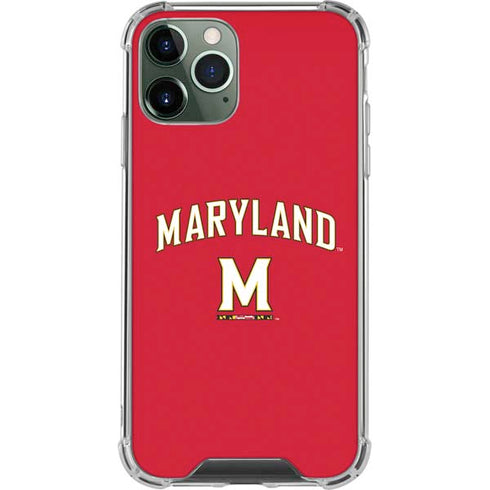 University of Maryland Collegiate Text Red iPhone 12 Pro Clear Case