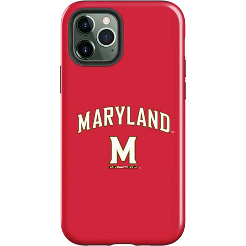 University of Maryland Collegiate Text Red iPhone 12 Pro Impact Case