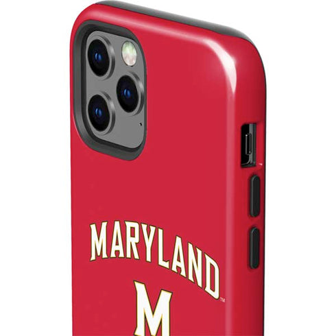 University of Maryland Collegiate Text Red iPhone 12 Pro Impact Case