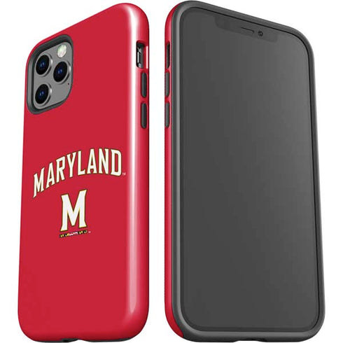 University of Maryland Collegiate Text Red iPhone 12 Pro Impact Case