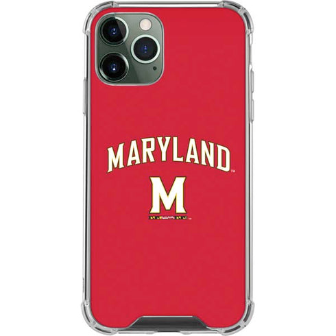 University of Maryland Collegiate Text Red iPhone 12 Pro Max Clear Case