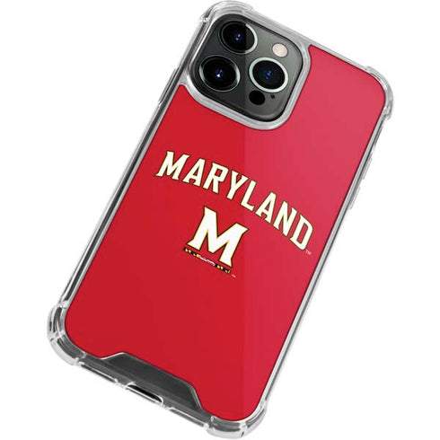 University of Maryland Collegiate Text Red iPhone 13 Pro Clear Case