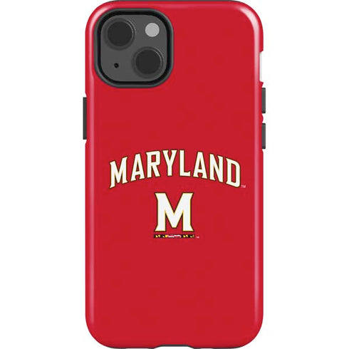 University of Maryland Collegiate Text Red iPhone 15 Impact Case