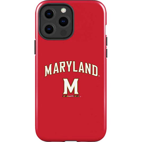 University of Maryland Collegiate Text Red iPhone 15 Pro Max Impact Case