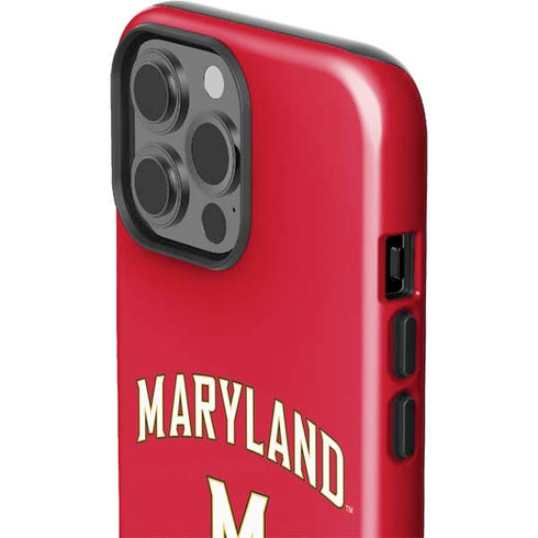 University of Maryland Collegiate Text Red iPhone 15 Pro Max Impact Case