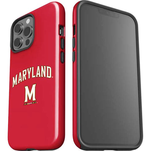 University of Maryland Collegiate Text Red iPhone 15 Pro Max Impact Case
