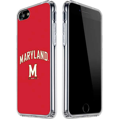 University of Maryland Collegiate Text Red iPhone SE (2nd & 3rd Gen) Clear Case